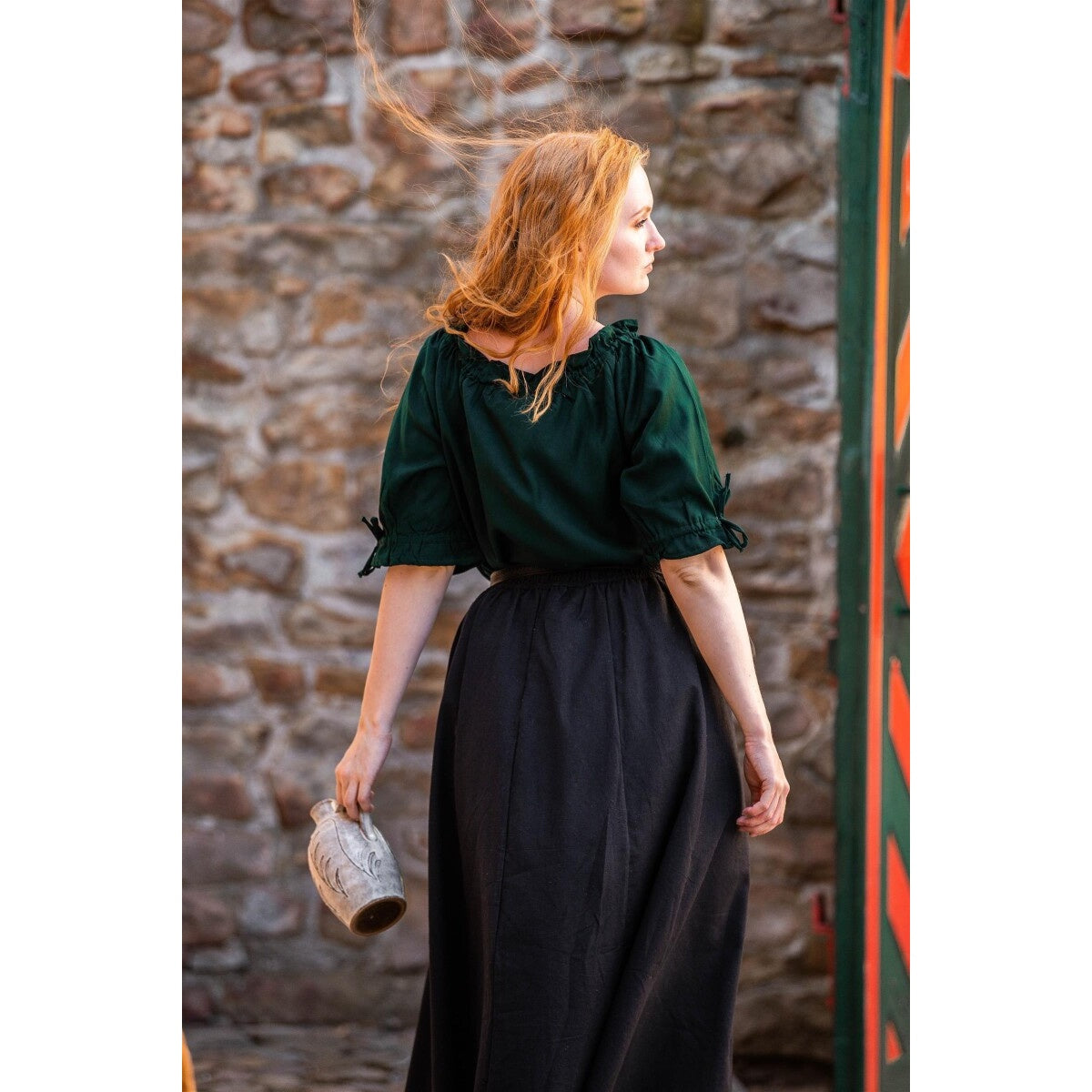 Imagen del producto Blusa medieval de manga corta Vera verde