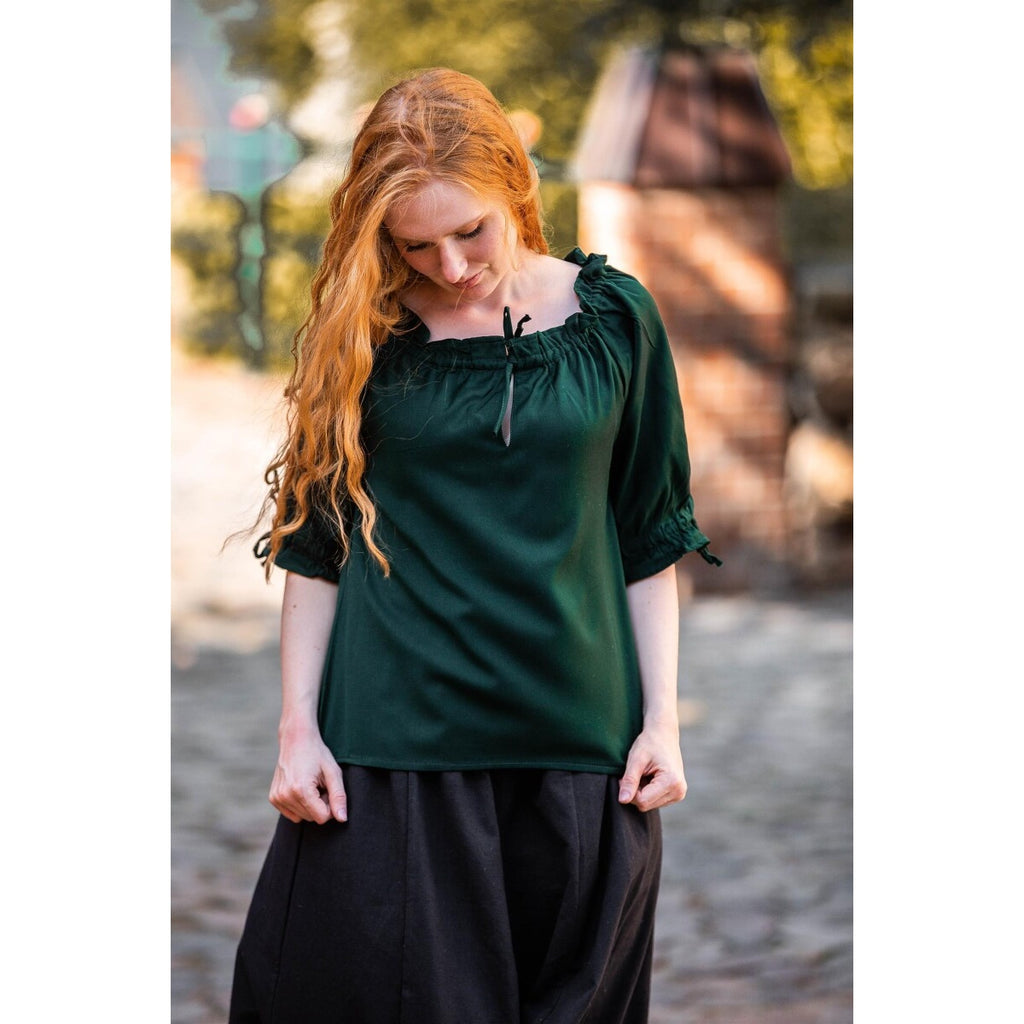 Imagen del producto Blusa medieval de manga corta Vera verde