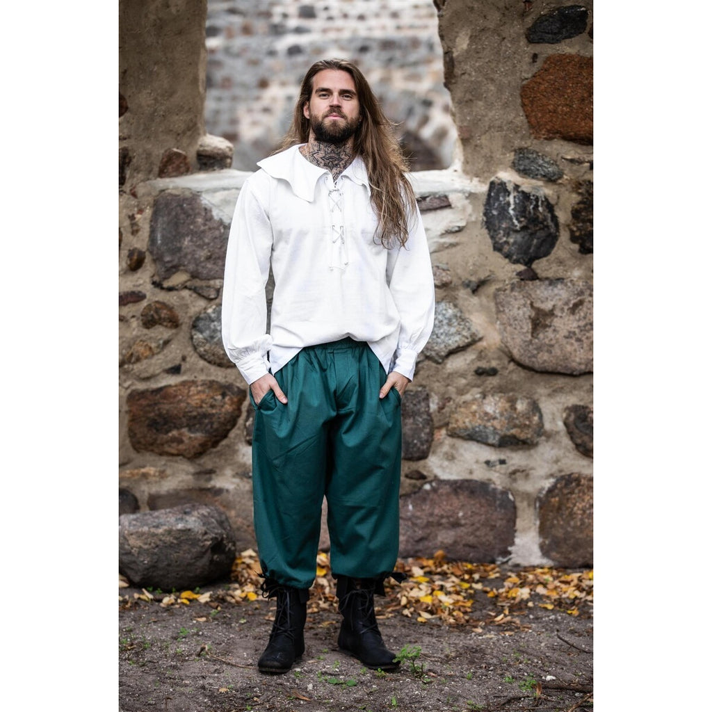 Imagen del producto Camisa medieval de cuello redondo Athos blanca