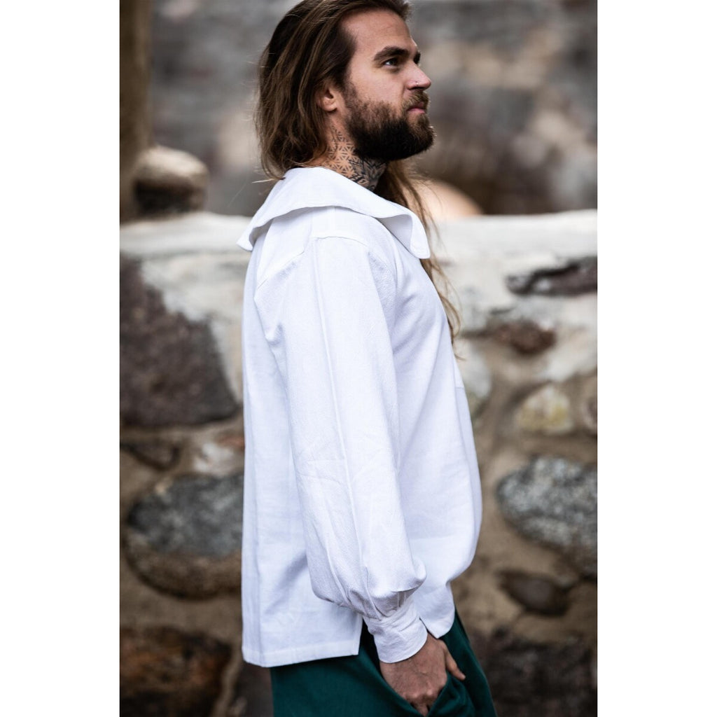 Imagen del producto Camisa medieval de cuello redondo Athos blanca