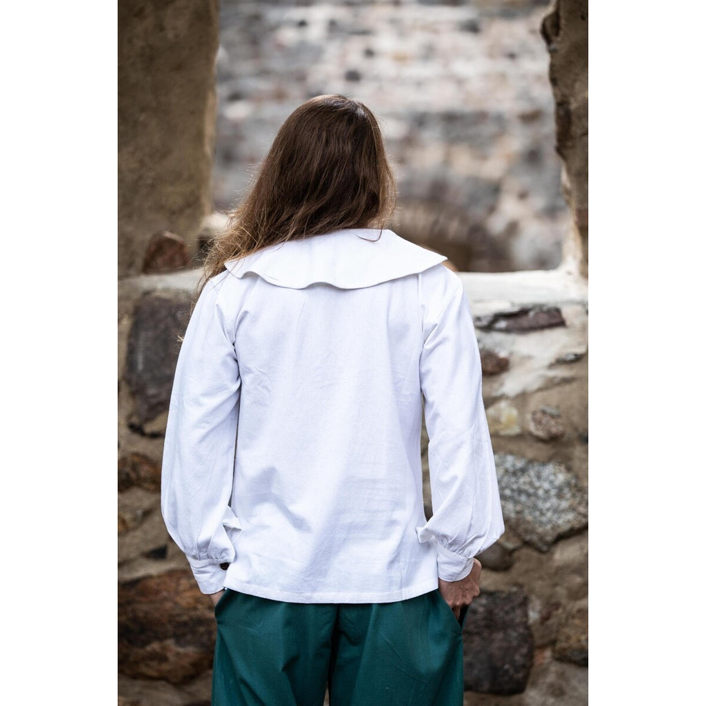 Imagen del producto Camisa medieval de cuello redondo Athos blanca