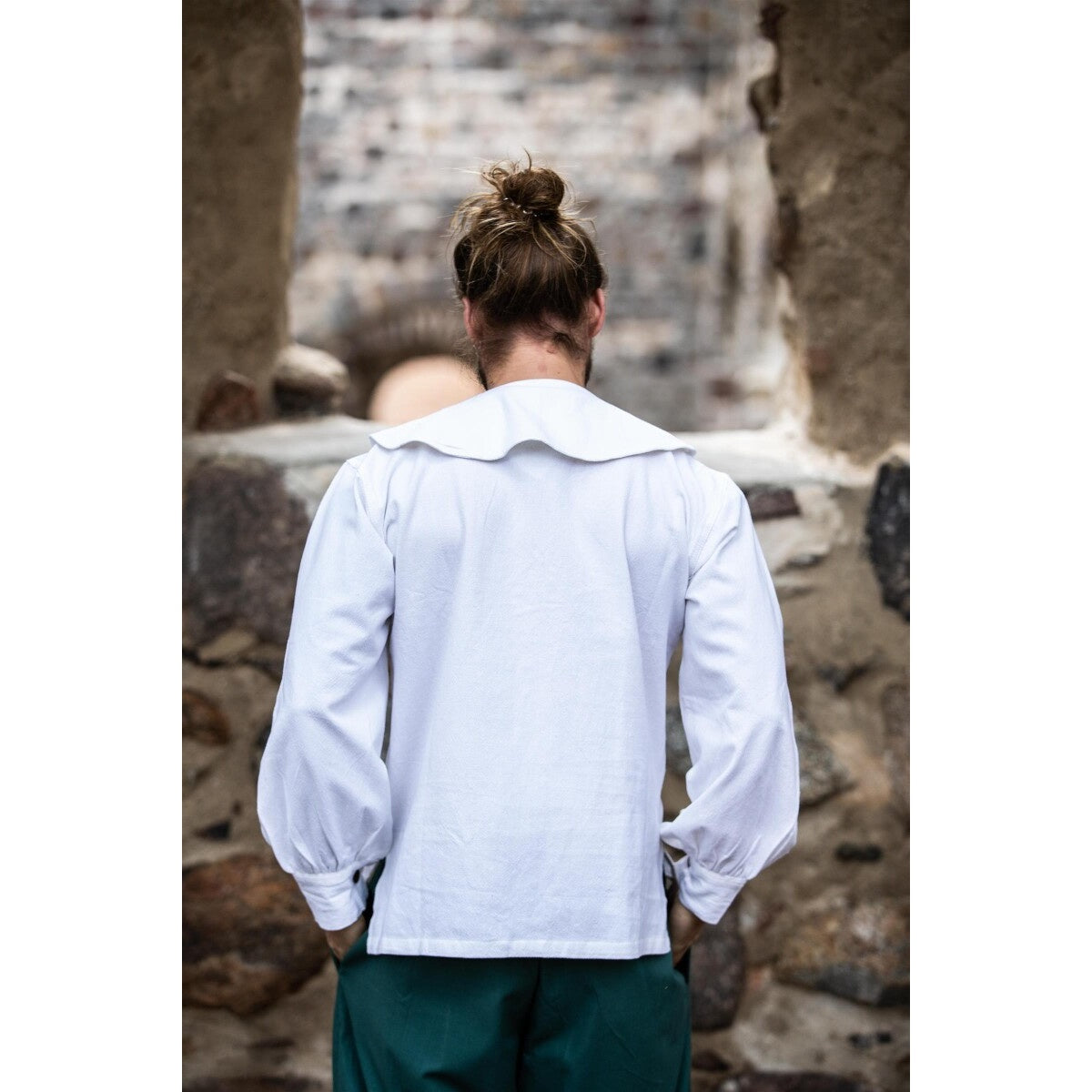 Imagen del producto Camisa medieval de cuello redondo Athos blanca
