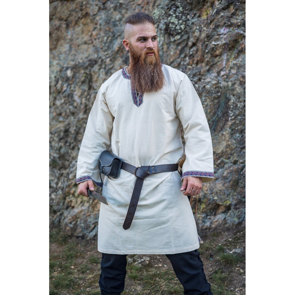 Imagen del producto Túnica medieval con cenefa Halvor beige
