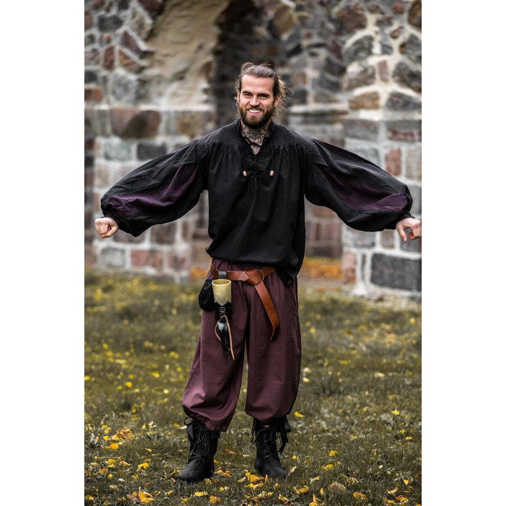 Imagen del producto Camisa de lansquenete medieval Albert negro-marrón