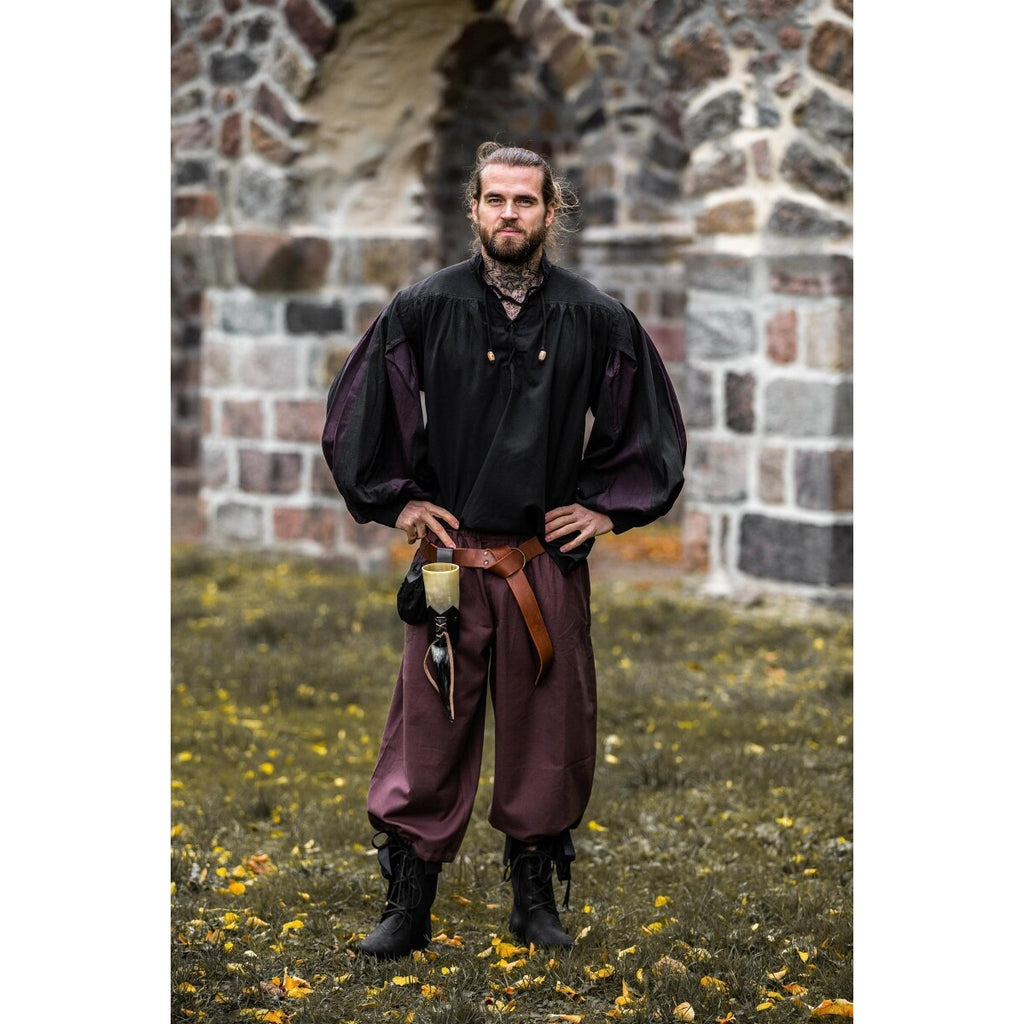 Imagen del producto Camisa de lansquenete medieval Albert negro-marrón