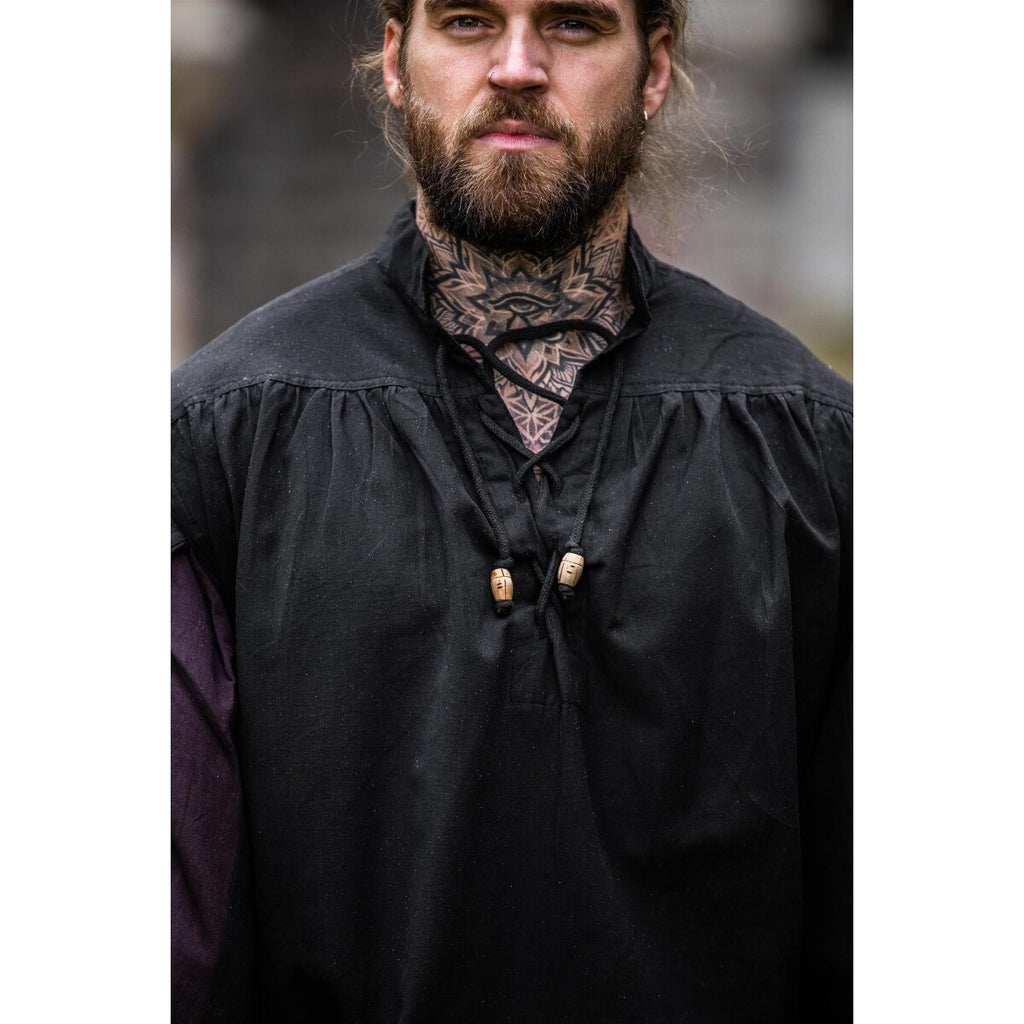 Imagen del producto Camisa de lansquenete medieval Albert negro-marrón