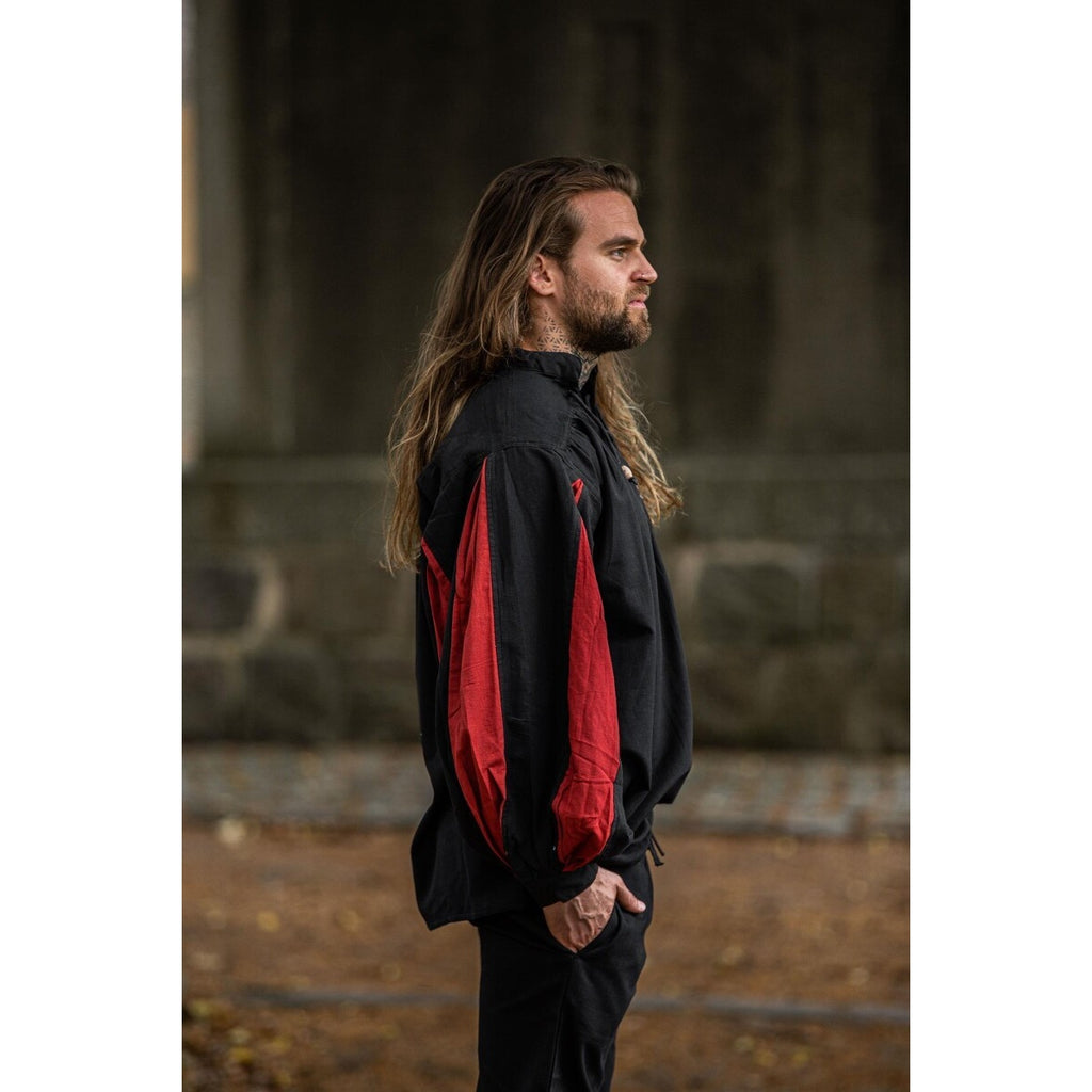 Imagen del producto Camisa de lansquenete medieval Albert negro-rojo