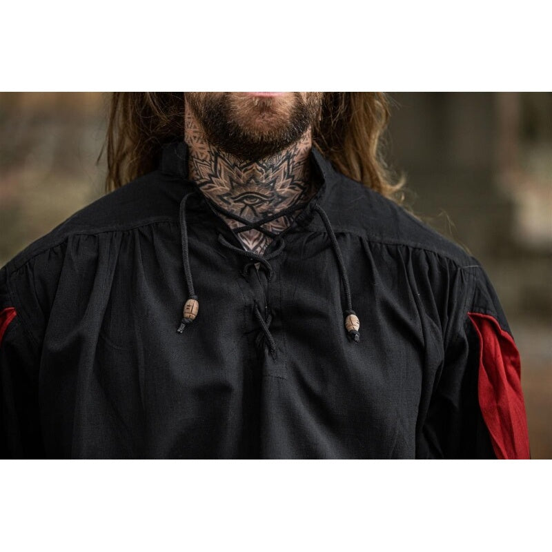 Imagen del producto Camisa de lansquenete medieval Albert negro-rojo