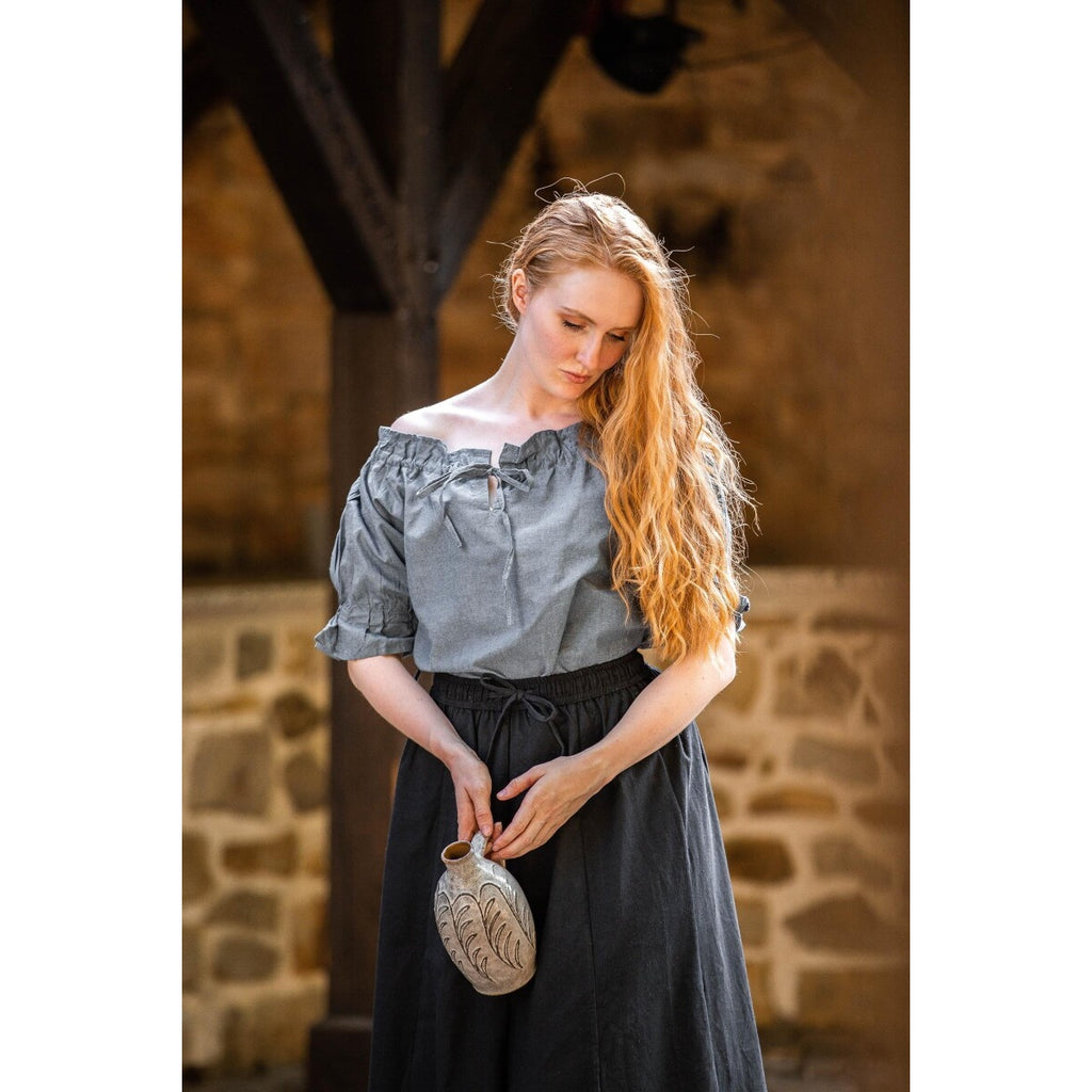 Imagen del producto Blusa medieval de manga corta Verena azul