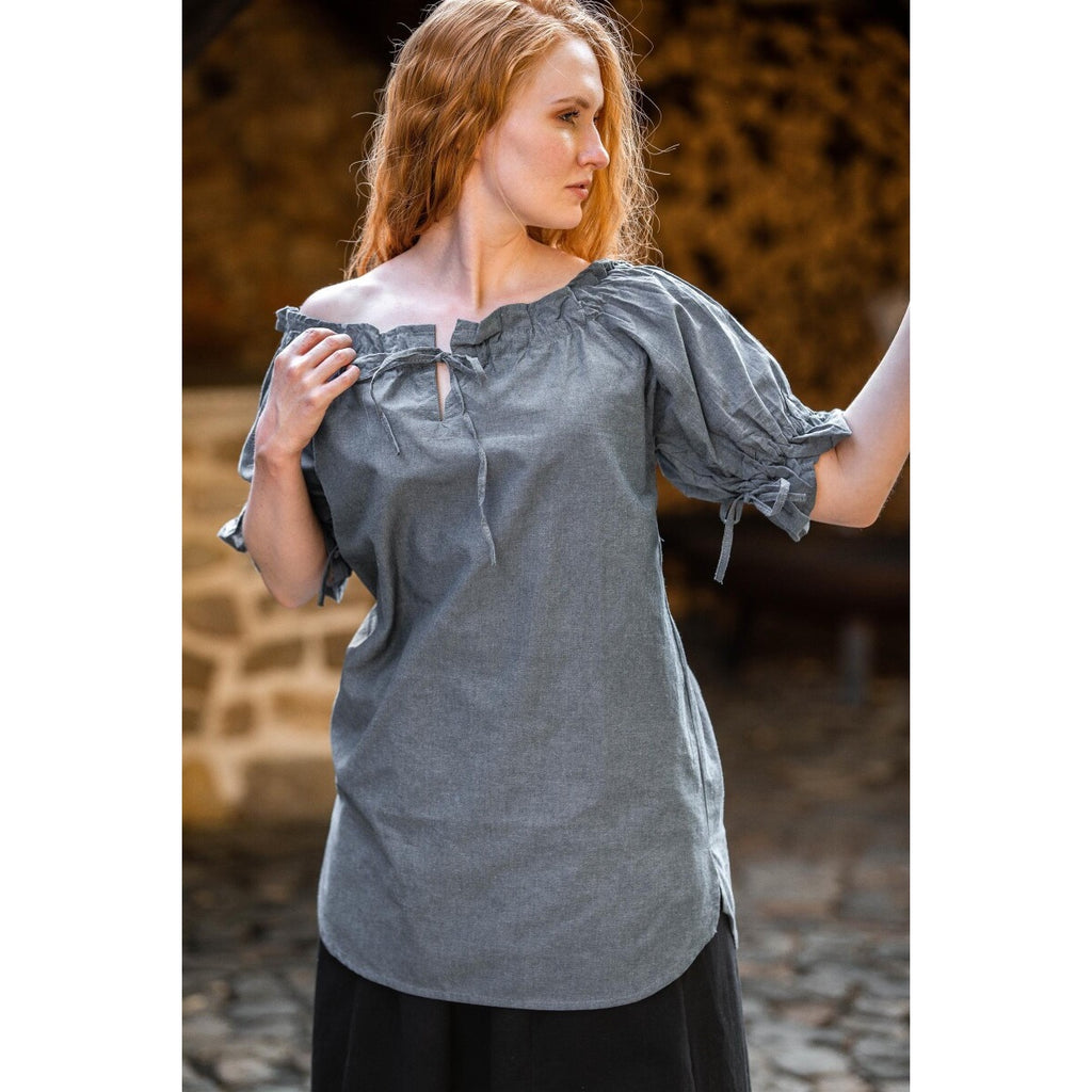 Imagen del producto Blusa medieval de manga corta Verena azul