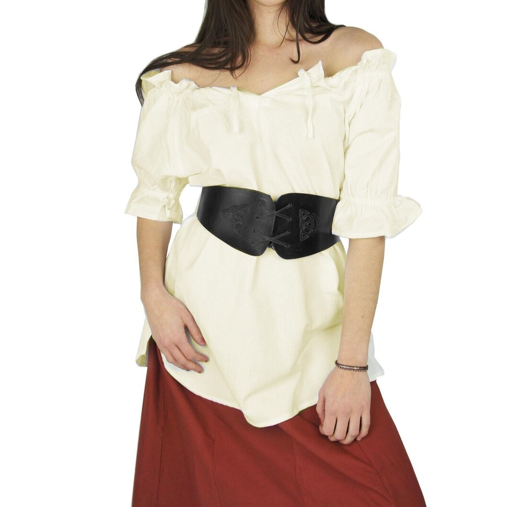 Imagen del producto Blusa medieval de manga corta Verena beige