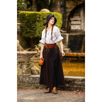 Imagen del producto Blusa medieval de manga corta Verena blanca