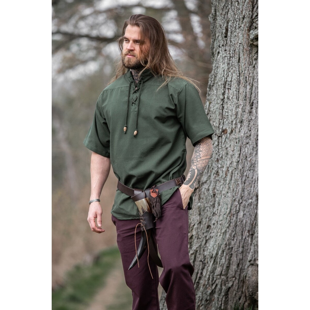 Imagen del producto Camisa medieval Erik manga corta verde