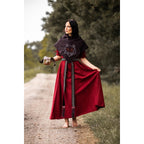 Imagen del producto Gugel medieval Tyr con bordado de lobo marrón