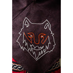 Imagen del producto Gugel medieval Tyr con bordado de lobo marrón