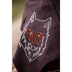 Imagen del producto Gugel medieval Tyr con bordado de lobo marrón