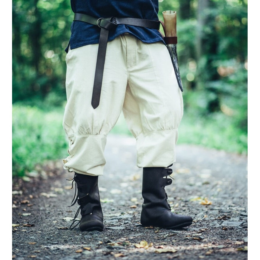 Imagen del producto Pantalón medieval Magnus con cordones en las piernas beige