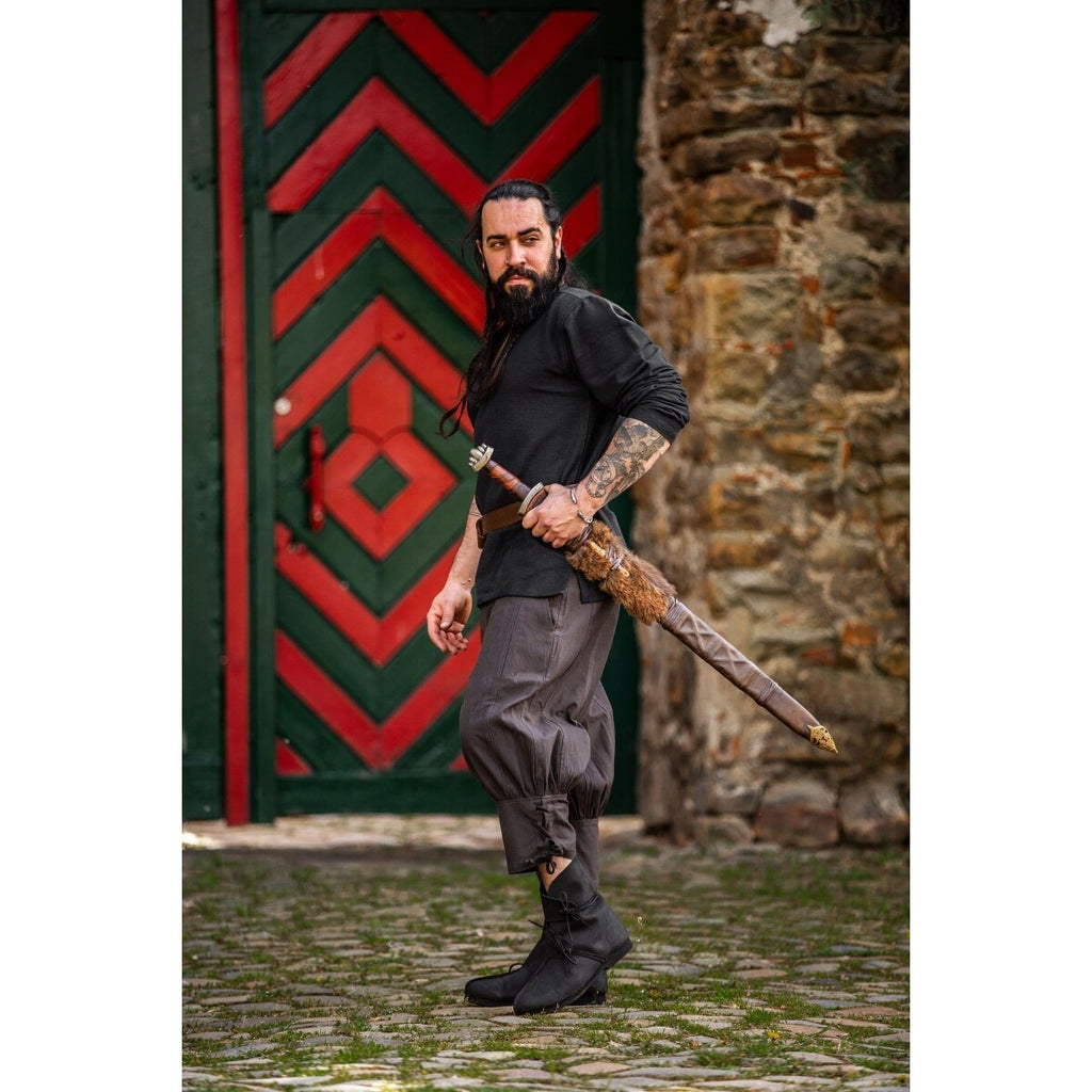 Imagen del producto Pantalón medieval hasta la rodilla Laurence con cordones en la parte baja de la pierna marrón