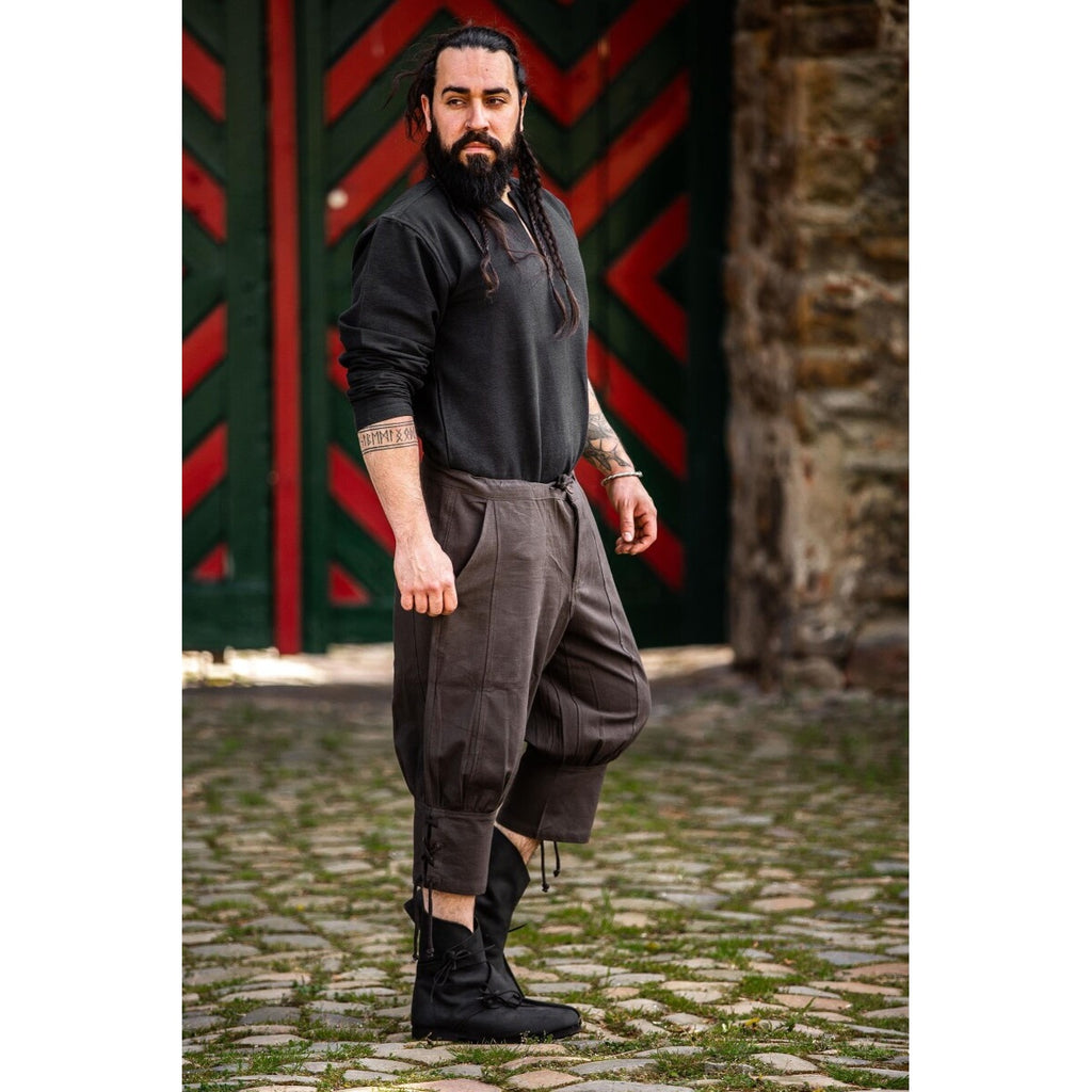 Imagen del producto Pantalón medieval hasta la rodilla Laurence con cordones en la parte baja de la pierna marrón