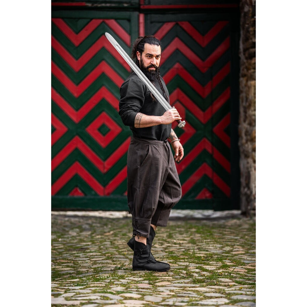 Imagen del producto Pantalón medieval hasta la rodilla Laurence con cordones en la parte baja de la pierna marrón