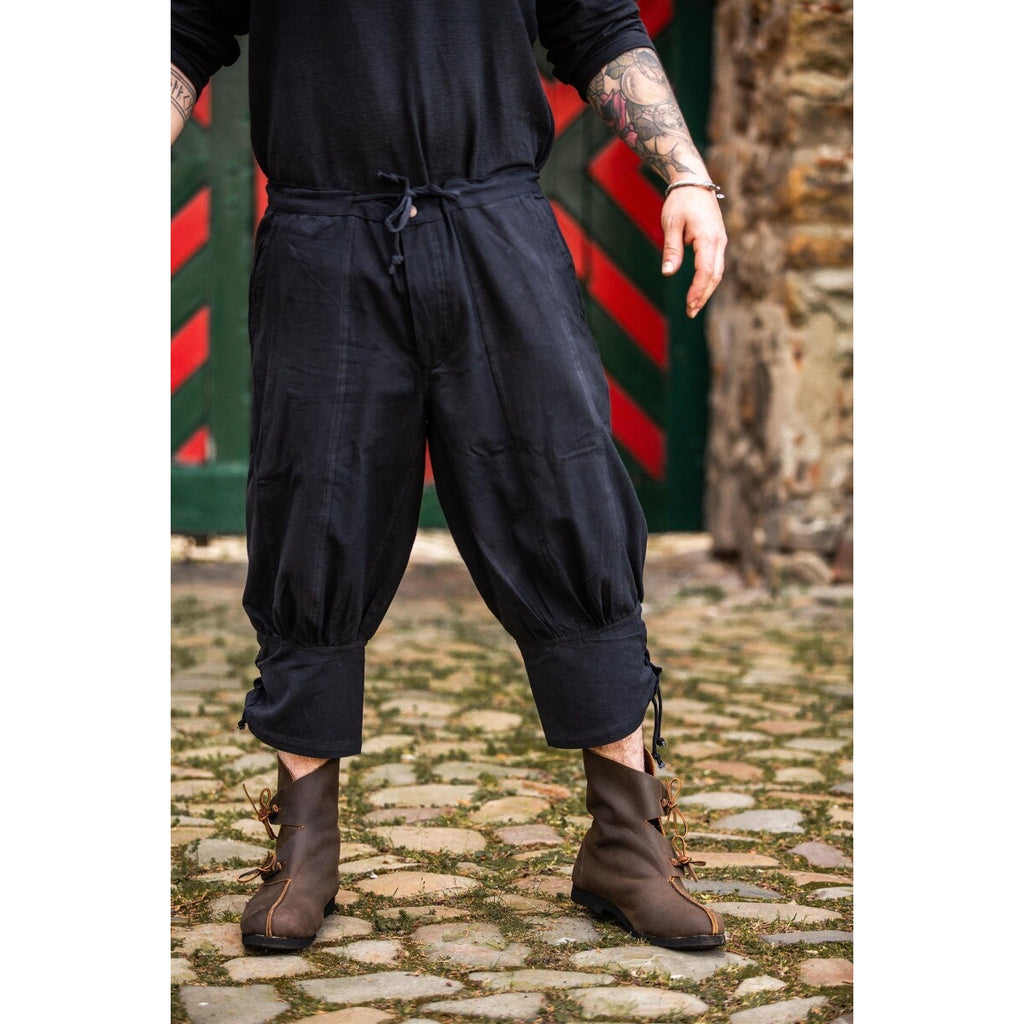 Imagen del producto Pantalón medieval hasta la rodilla Laurence con cordones en la parte baja de la pierna negro