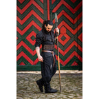 Imagen del producto Pantalón medieval Tiago con cordones en las piernas negro