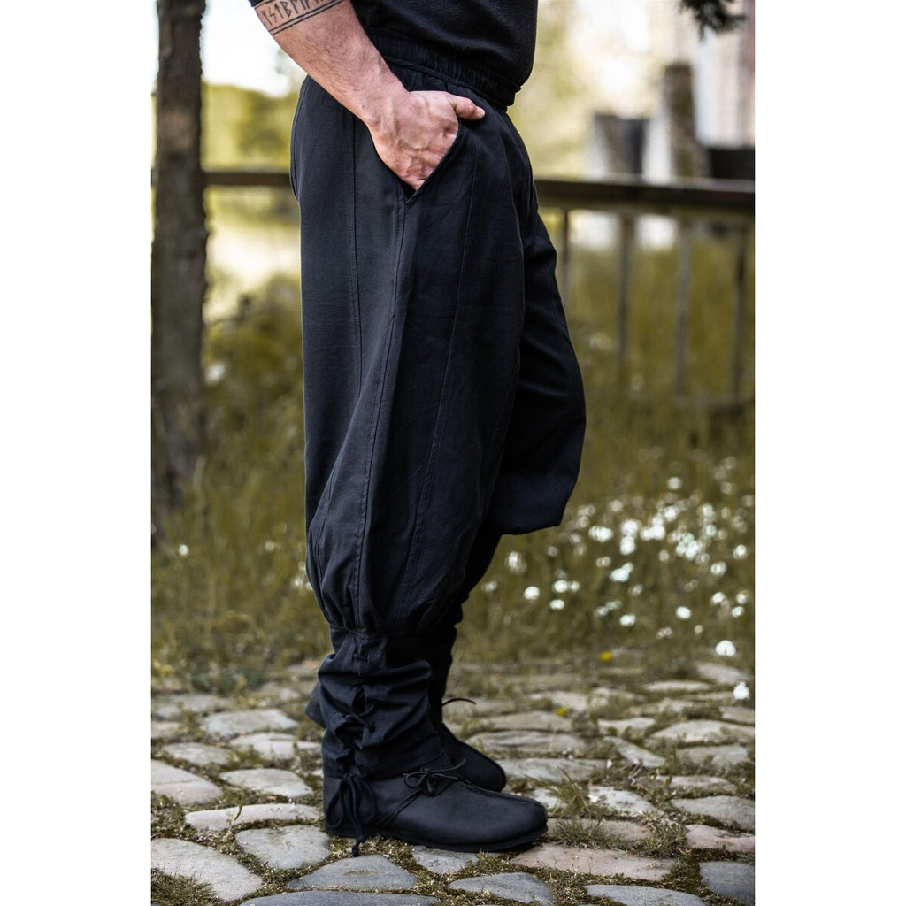 Imagen del producto Pantalón medieval Tiago con cordones en las piernas negro