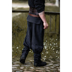 Imagen del producto Pantalón medieval Tiago con cordones en las piernas negro