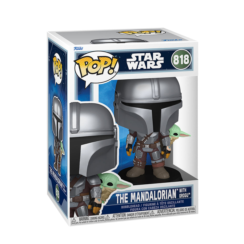 Imagen del producto Figura Funko Pop con cabeza oscilante Mandaloriano con Grogu - Star Wars The Mandalorian