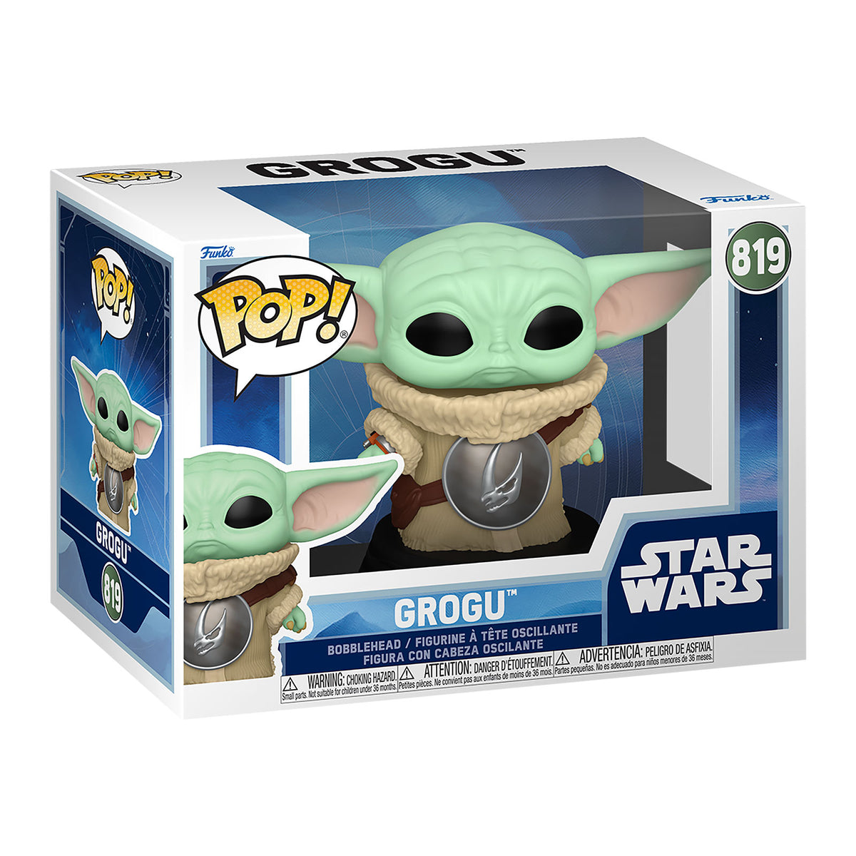 Imagen del producto Grogu con armadura pectoral de Mudhorn figura Funko Pop Cabeza Oscilante - Star Wars The Mandalorian and Grogu