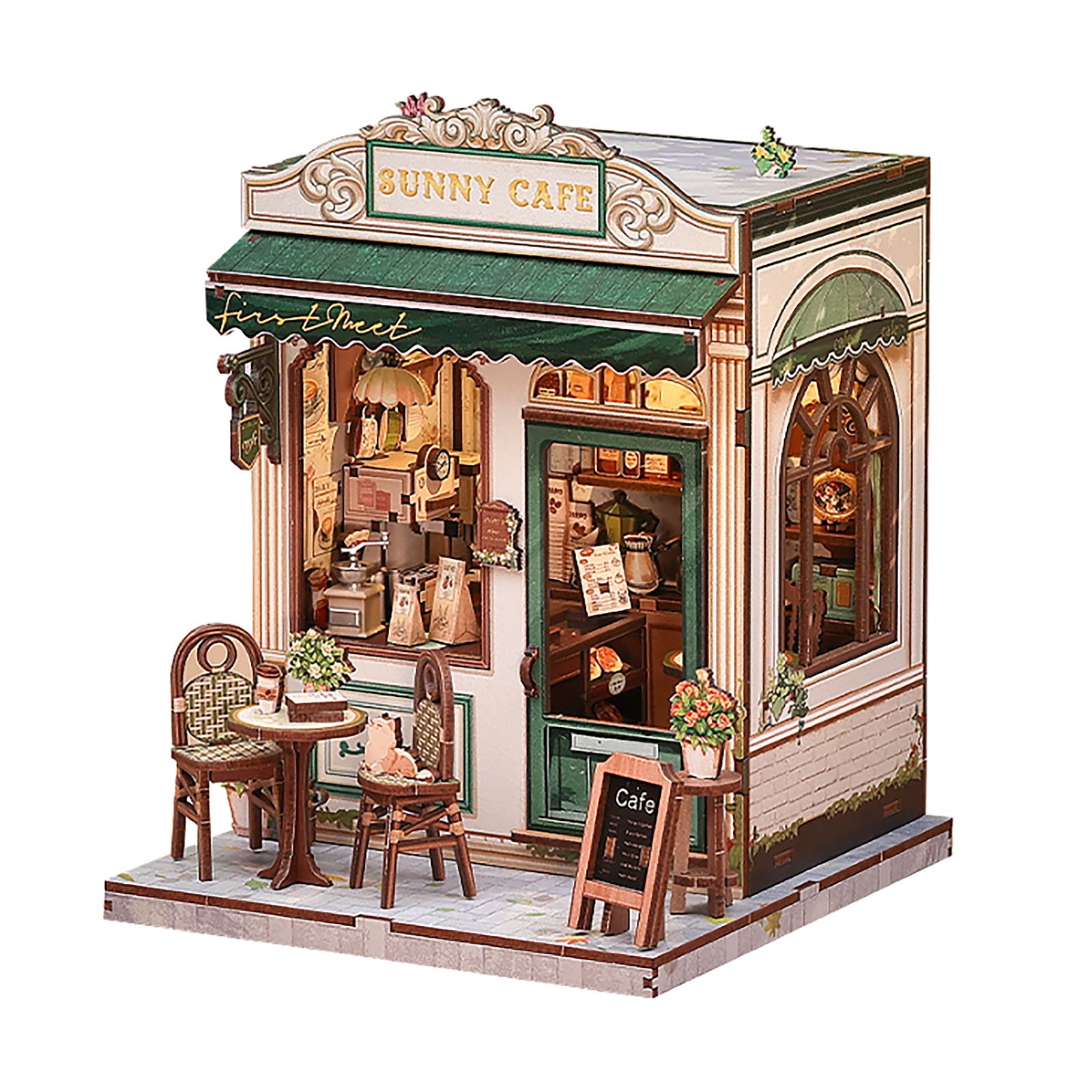 Imagen del producto CuteBee - Sunny Cafe casa en miniatura Book Nook kit de modelo