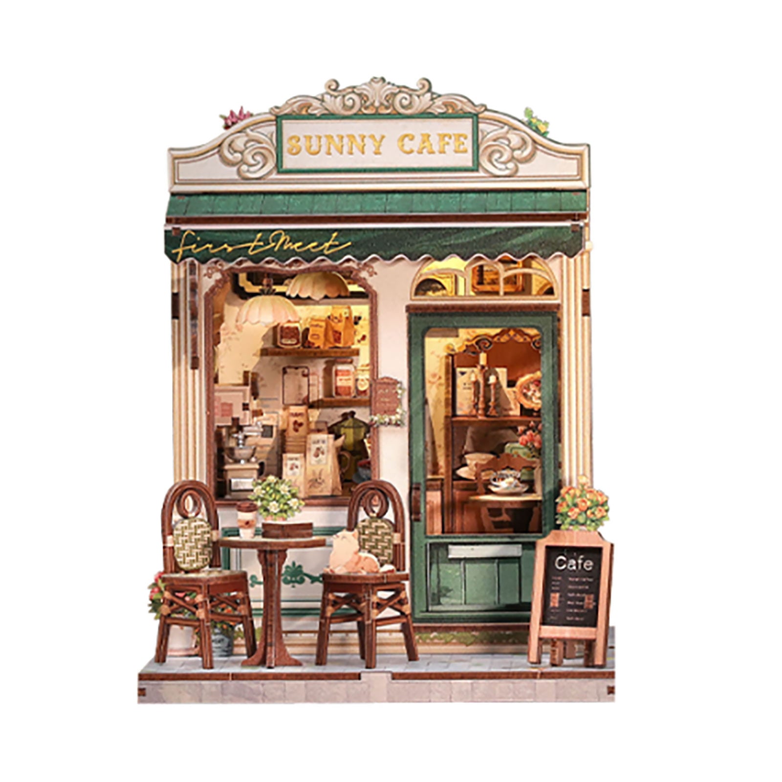 Imagen del producto CuteBee - Sunny Cafe casa en miniatura Book Nook kit de modelo