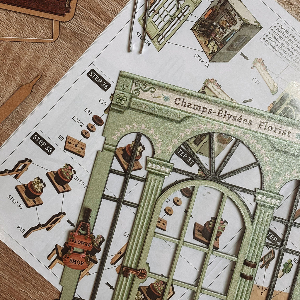 Imagen del producto CuteBee - Maqueta de casa en miniatura Book Nook Champs-Élysées Florist