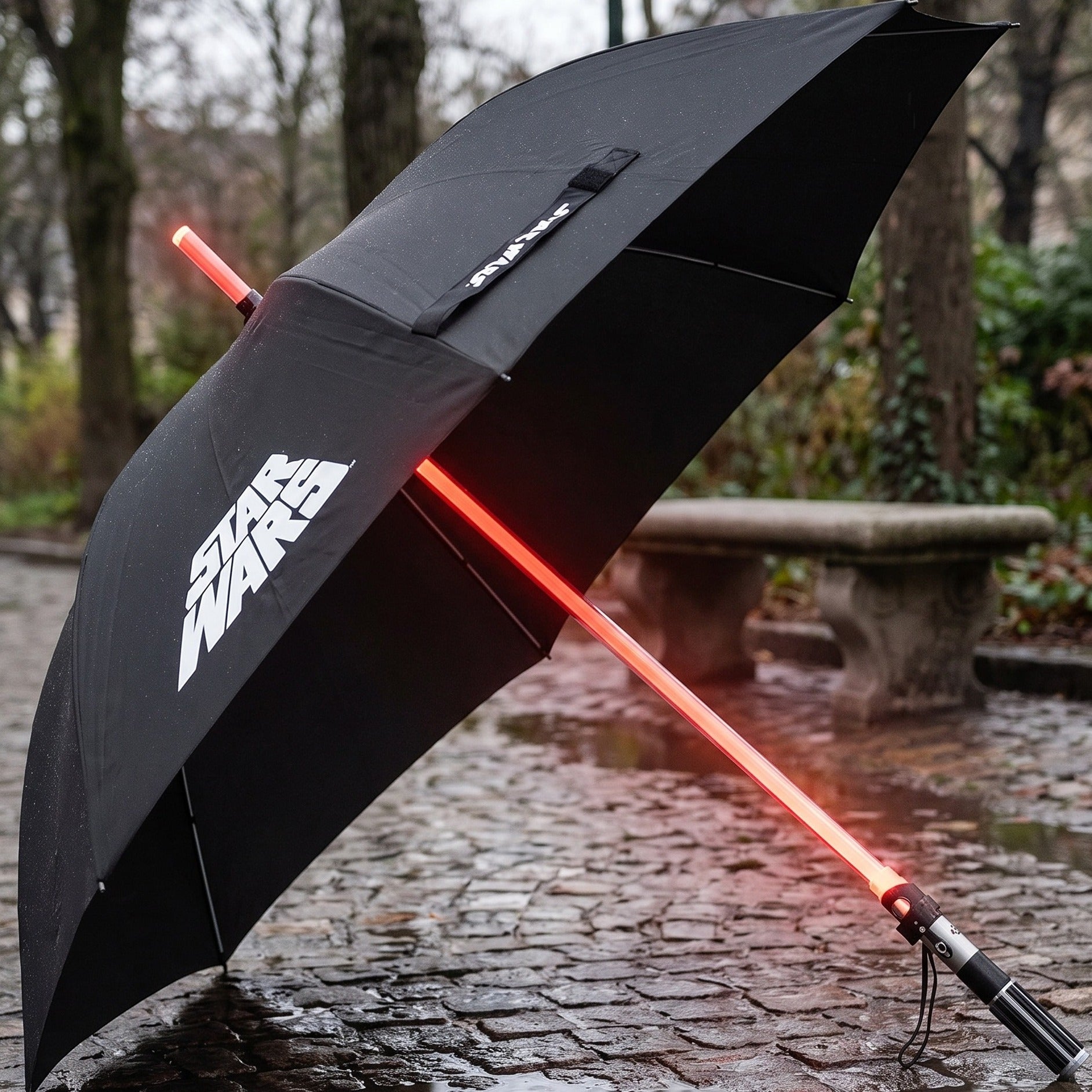 Imagen del producto Paraguas sable de luz de Darth Vader con función luminosa - Star Wars