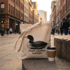 Imagen del producto Bolsa de tela Stupid Canadian Wolf Bird para fans de Heated Rivalry