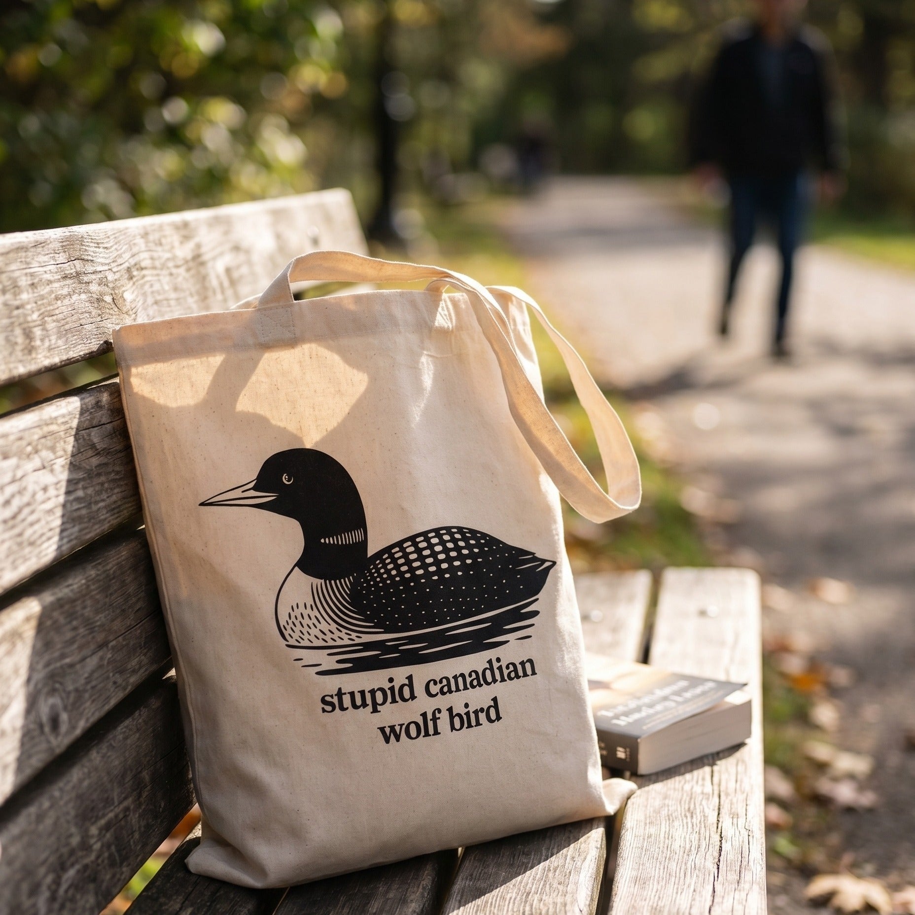 Imagen del producto Bolsa de tela Stupid Canadian Wolf Bird para fans de Heated Rivalry