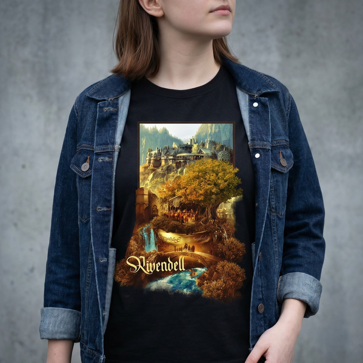Imagen del producto Camiseta Rivendel negra - El Señor de los Anillos