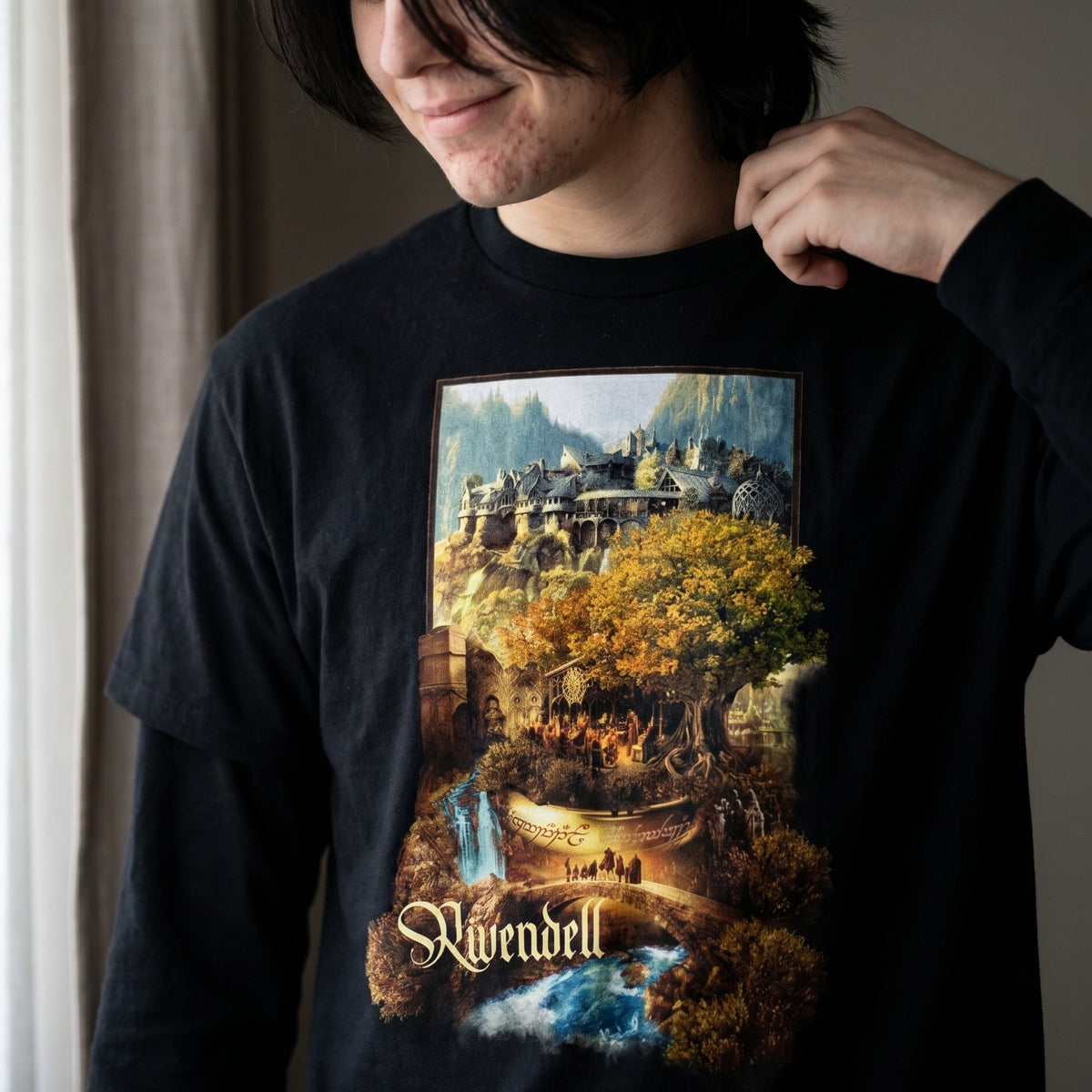 Imagen del producto Camiseta Rivendel negra - El Señor de los Anillos