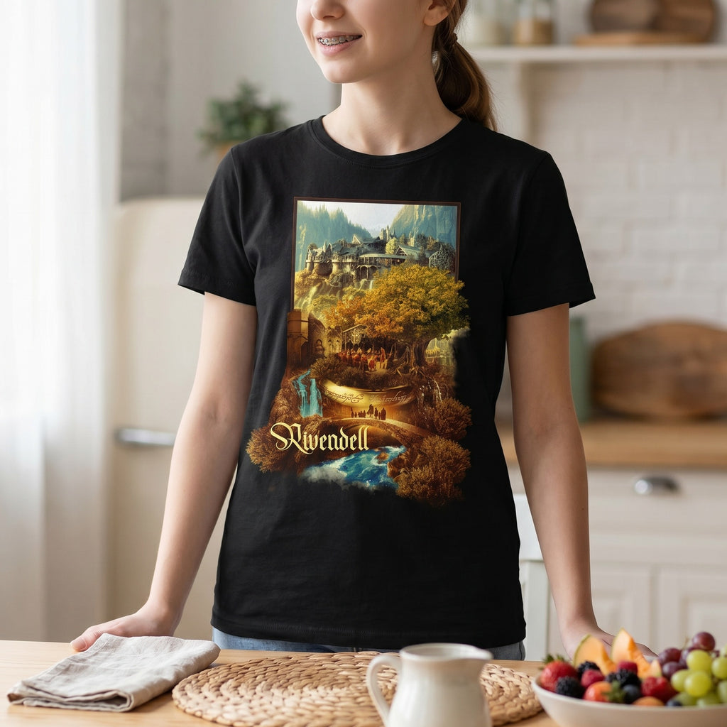Imagen del producto Camiseta Rivendel negra - El Señor de los Anillos