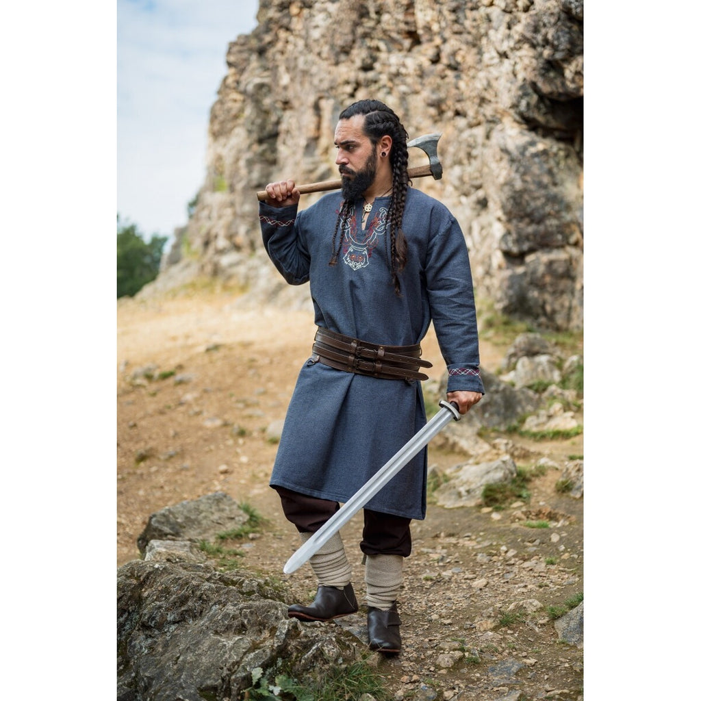 Imagen del producto Túnica vikinga medieval Freki azul grisáceo