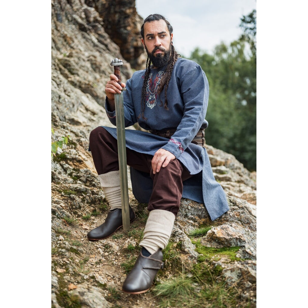 Imagen del producto Túnica vikinga medieval Freki azul grisáceo