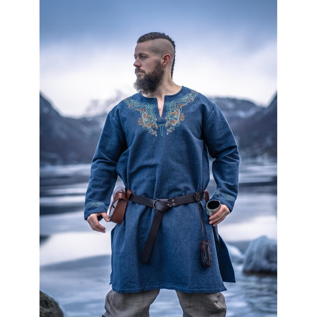 Imagen del producto Túnica vikinga medieval Snorri gris azulado