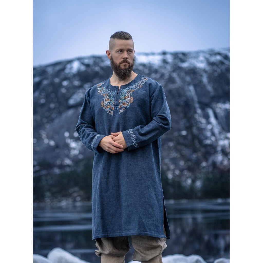 Imagen del producto Túnica vikinga medieval Snorri gris azulado