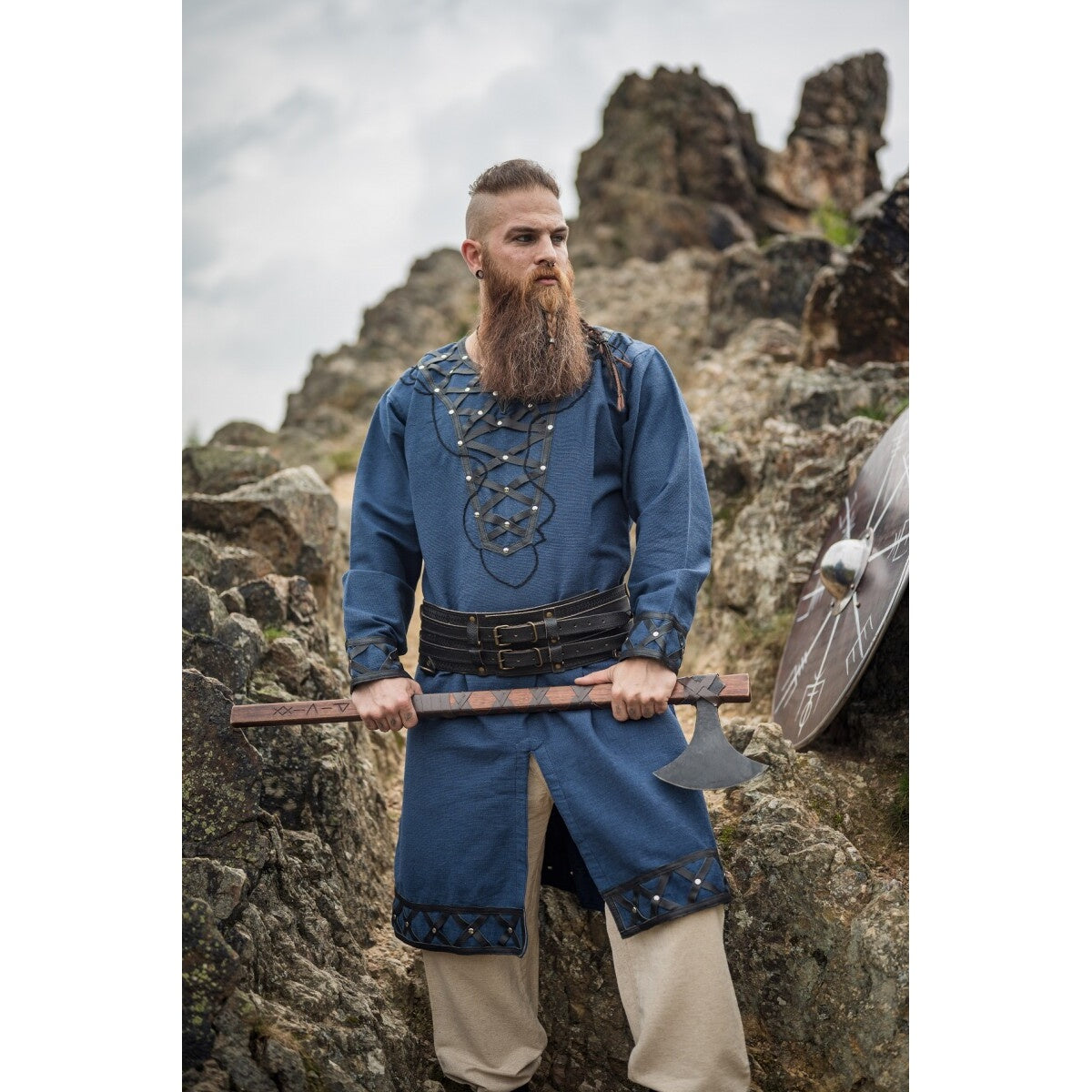 Imagen del producto Túnica vikinga medieval Erik azul oscuro