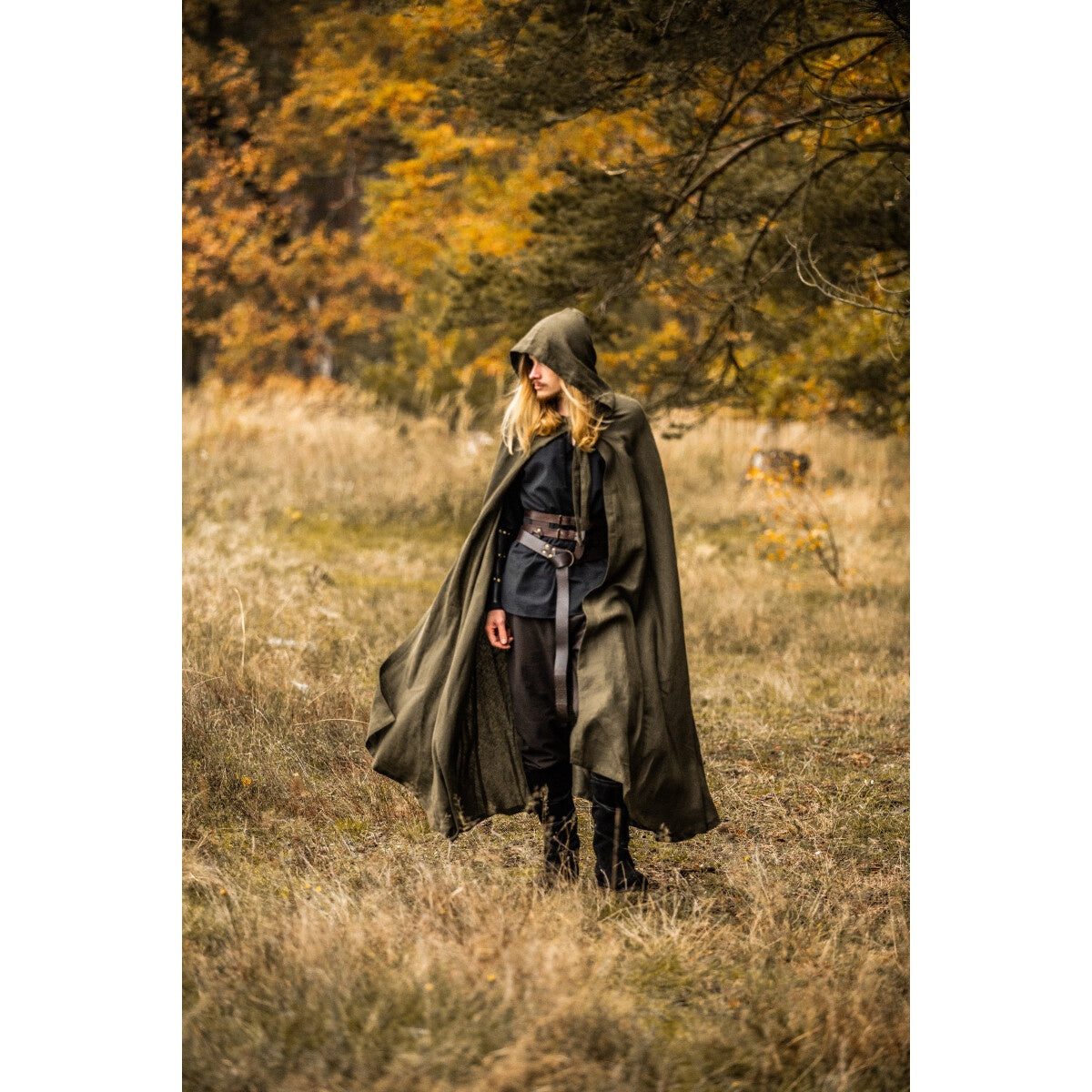 Imagen del producto Capa medieval de lino Mimir verde