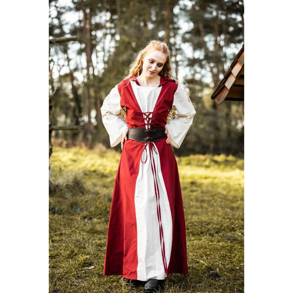 Imagen del producto Vestido medieval Genefe rojo-beige
