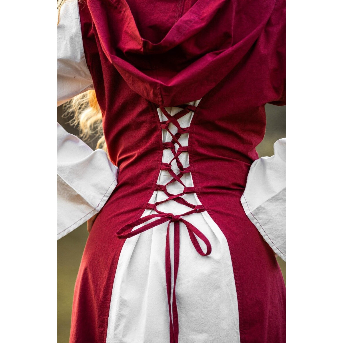 Imagen del producto Vestido medieval Genefe rojo-beige