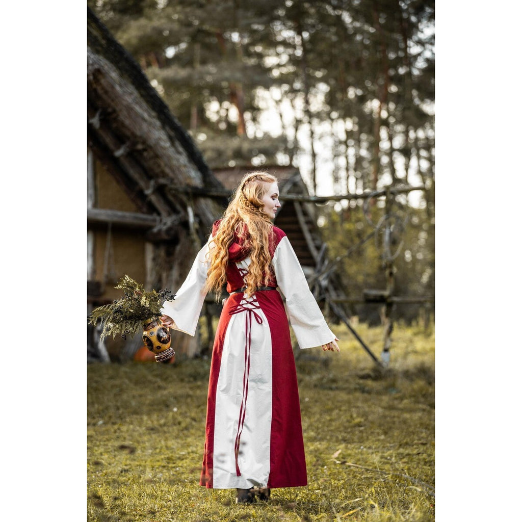 Imagen del producto Vestido medieval Genefe rojo-beige