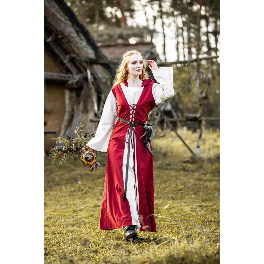 Imagen del producto Vestido medieval Genefe rojo-beige