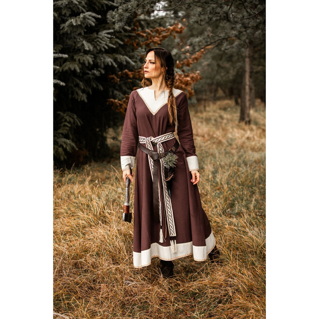 Imagen del producto Vestido medieval Jorunn marrón-beige